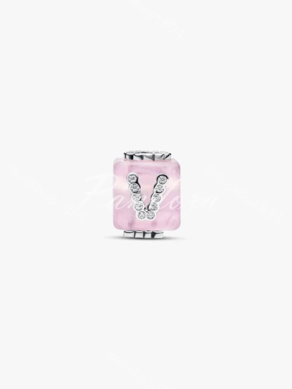 Pandora Pink Murano Glass Love Cube Charm